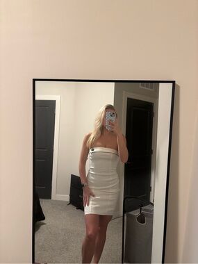 Express White Strapless Mini Dress